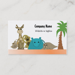 Carte de visite d'animaux de zoo