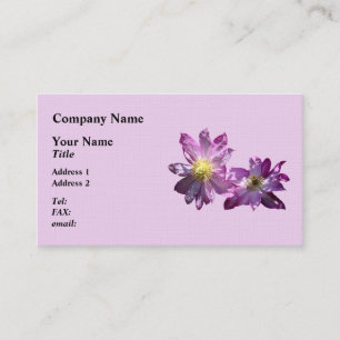Carte De Visite Dans le langage des fleurs, la clématite signifie 
