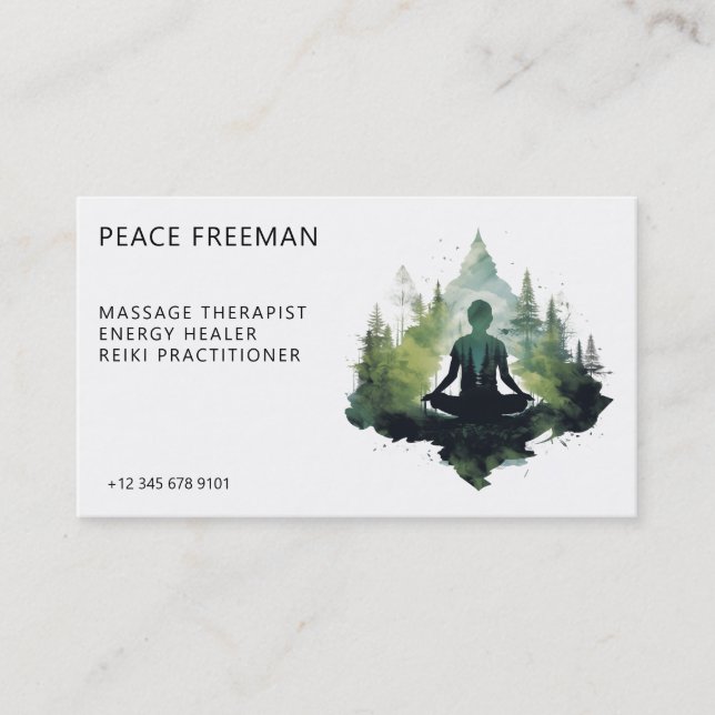 Carte De Visite Dans le silence | Méditation en forêt (Devant)