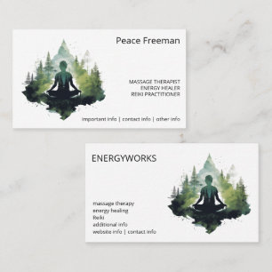 Carte De Visite Dans le silence Méditation en forêt