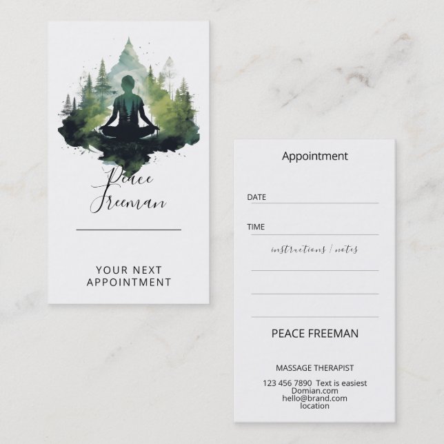 Carte De Visite Dans le silence | Méditation en forêt (Devant / Derrière)