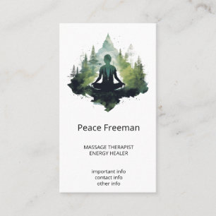 Carte De Visite Dans le silence Méditation en forêt