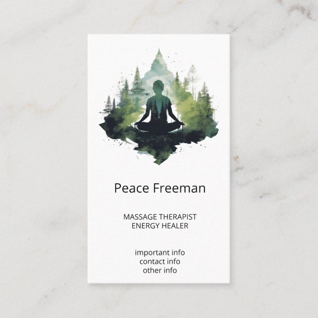 Carte De Visite Dans le silence | Méditation en forêt (Devant)