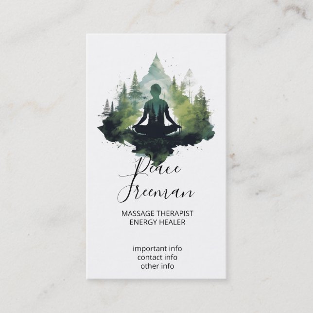 Carte De Visite Dans le silence | Méditation en forêt (Devant)