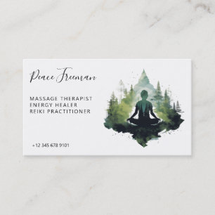 Carte De Visite Dans le silence Méditation en forêt