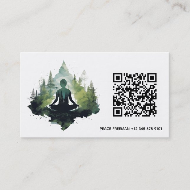 Carte De Visite Dans le silence | Méditation en forêt (Devant)