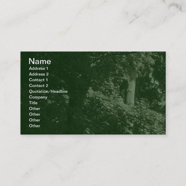 Carte De Visite Dans les arbres - Vert foncé (Devant)