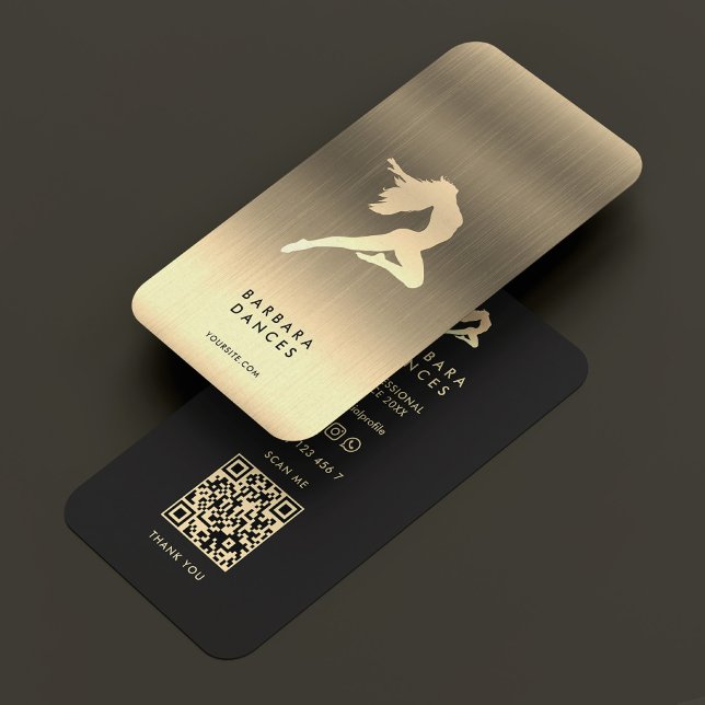 Carte De Visite Danseuse professionnelle Elégant Chorégraphe Or (Professional Dancer Elegant Gold Choreographer Business Card
)