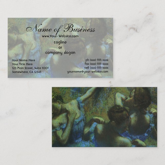 Carte De Visite Danseuses bleues par Edgar Degas (Devant / Derrière)