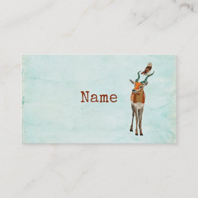 Carte de visite d'ANTILOPE et de HIBOU (Dos)