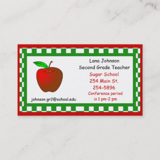 Carte de visite d'Apple de professeurs