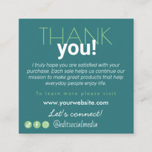 Carte de visite d'appréciation du client