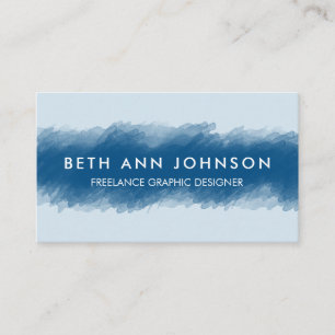 Carte de visite d'aquarelle bleu