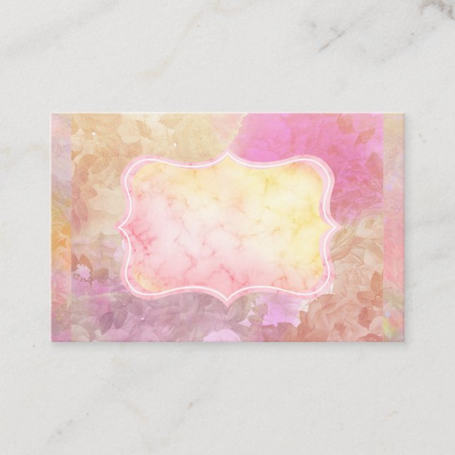 Carte de visite d'aquarelle couleur rose multicolo (Devant)