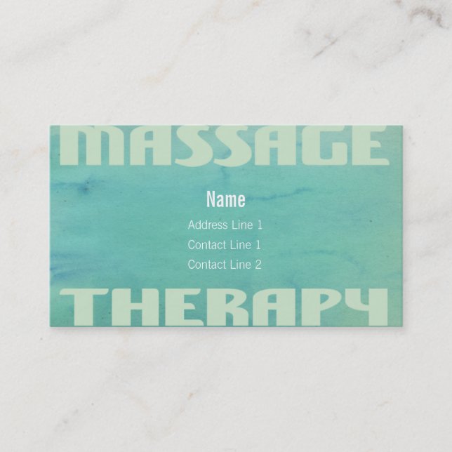 Carte de visite d'aquarelle de thérapie de massage (Devant)