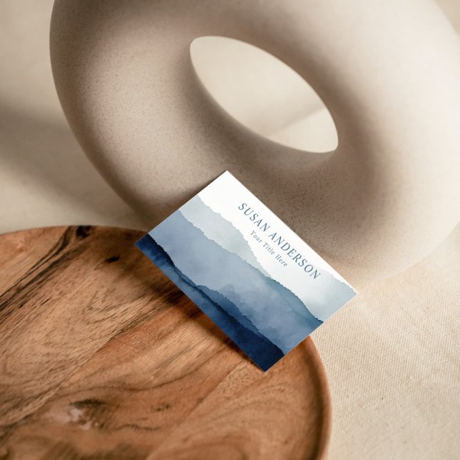 Carte de visite d'aquarelle marine minimaliste (Créateur téléchargé)