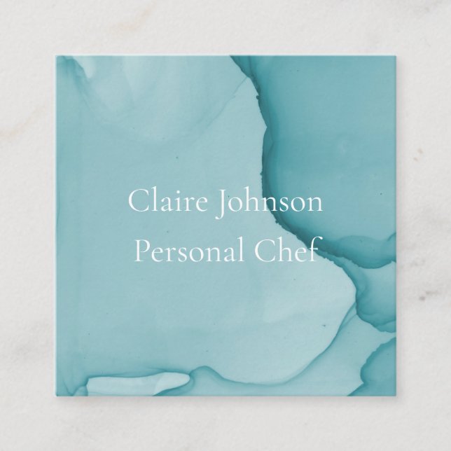 Carte de visite d'aquarelle moderne en encre bleue (Devant)