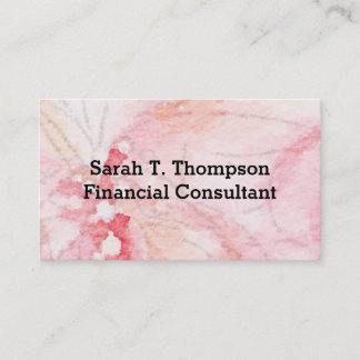 Carte de visite d'aquarelle rose pastel