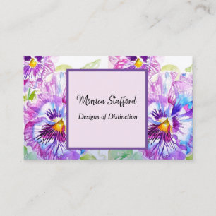 Carte de visite d'aquarelle violet de fleurs de Pa