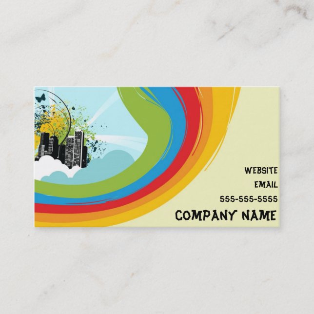 Carte de visite d'arc-en-ciel de ville (Devant)