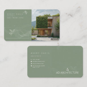 Carte de visite d'architecte durable moderne