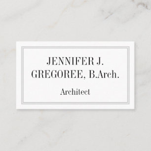 Carte de visite d'architecte professionnel et simp