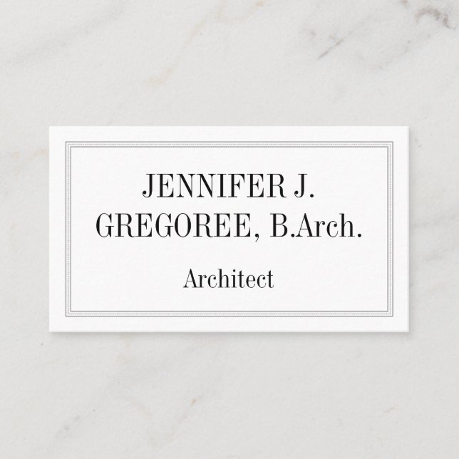 Carte de visite d'architecte professionnel et simp (Devant)