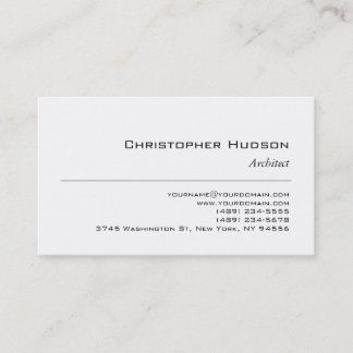 Carte de visite d'architecte simple en noir blanc