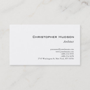 Carte de visite d'architecte simple en noir blanc