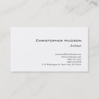 Carte de visite d'architecte simple en noir blanc