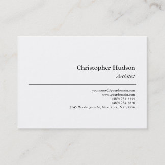 Carte de visite d'architecte simple en noir blanc