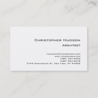 Carte de visite d'architecte simple en noir blanc