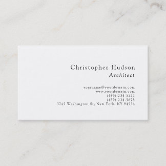 Carte de visite d'architecte simple en noir blanc