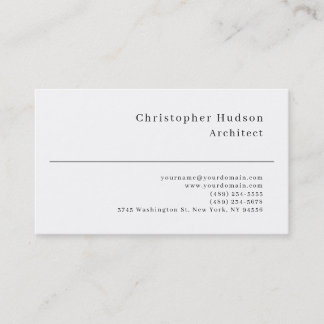 Carte de visite d'architecte simple en noir blanc