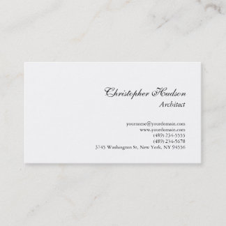 Carte de visite d'architecte simple en noir blanc