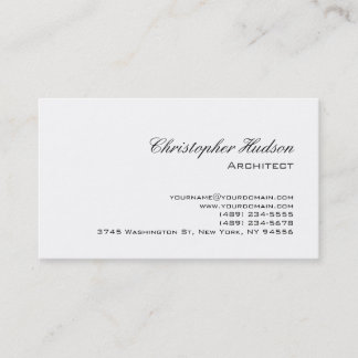Carte de visite d'architecte simple en noir blanc