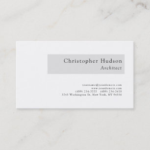 Carte de visite d'architecte simple en noir blanc
