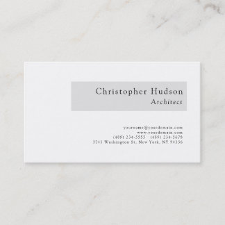 Carte de visite d'architecte simple en noir blanc