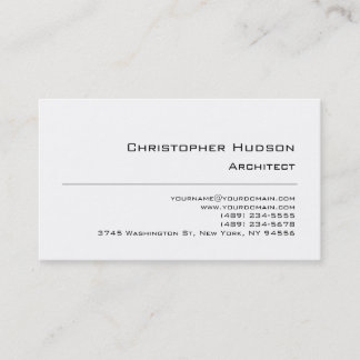 Carte de visite d'architecte simple en noir blanc