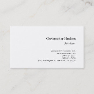 Carte de visite d'architecte simple en noir blanc