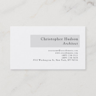 Carte de visite d'architecte simple en noir blanc