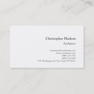 Carte de visite d'architecte simple en noir blanc