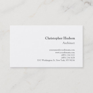 Carte de visite d'architecte simple en noir blanc