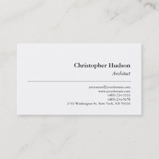 Carte de visite d'architecte simple en noir blanc