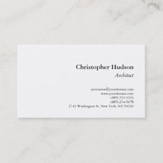 Carte de visite d'architecte simple en noir blanc
