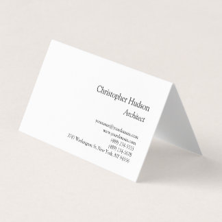 Carte de visite d'architecte simple en noir blanc