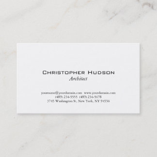 Carte de visite d'architecte simple en noir blanc