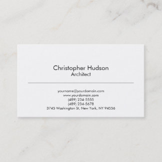 Carte de visite d'architecte simple en noir blanc