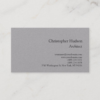 Carte de visite d'architecte simple gris Premium