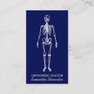 Carte De Visite Dark Blue Navy docteur Skeleton orthopédique